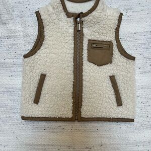 Old Navy Baby Sherpa Vest - Cream and Brown